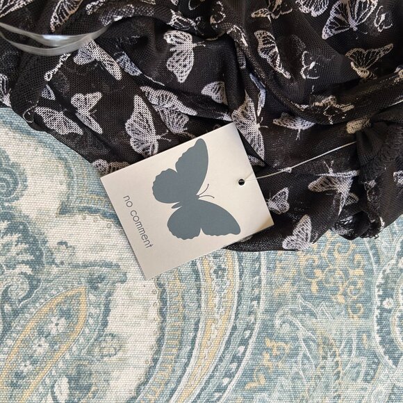 NWT Black Mesh Butterfly Maxi Dress - Picture 7 of 7
